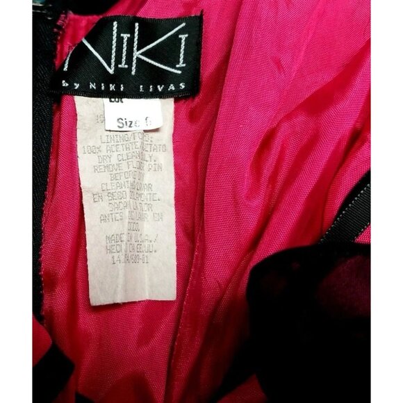 Niki by Niki Livas Vtg Black Pink Strapless Dress Sz 6 Whimsigoth Dark Fairy - Picture 8 of 8